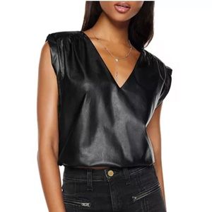 Ramy Brook Annabelle faux leather top